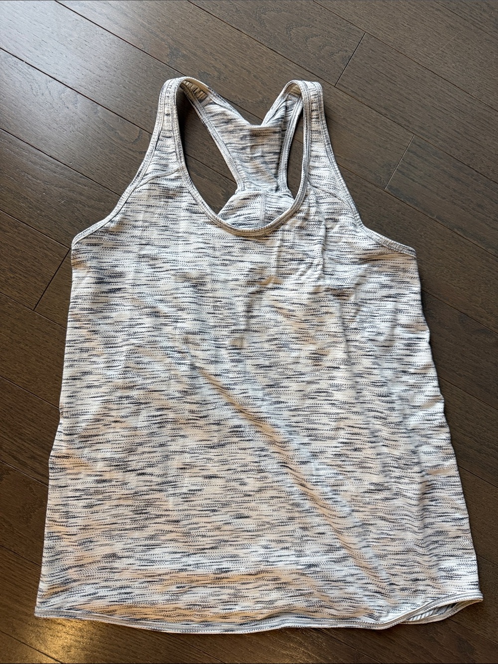 lululemon athletica White and Gray Space-Dye Racerback Tank